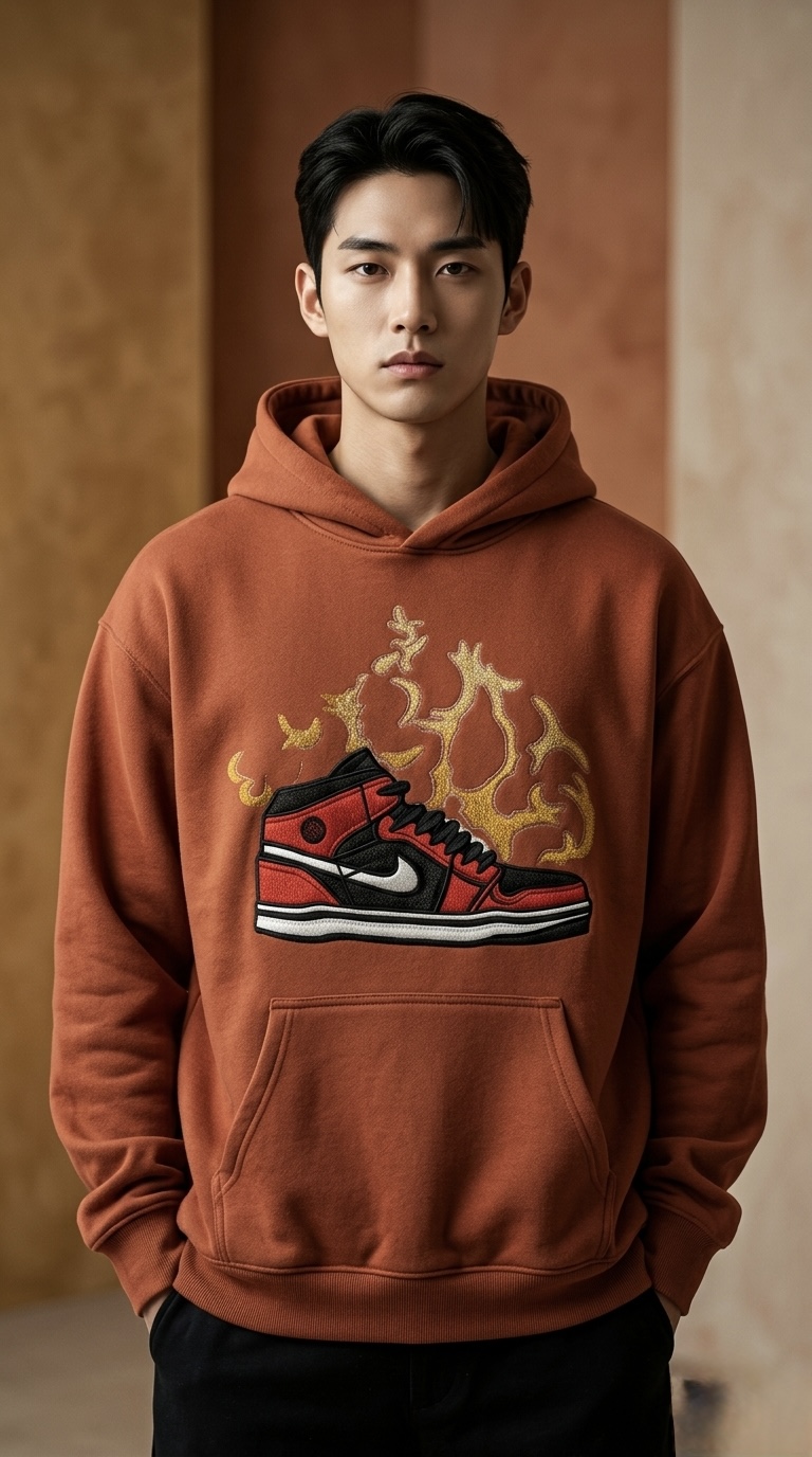 Flaming Sneakers – Rust Hoodie