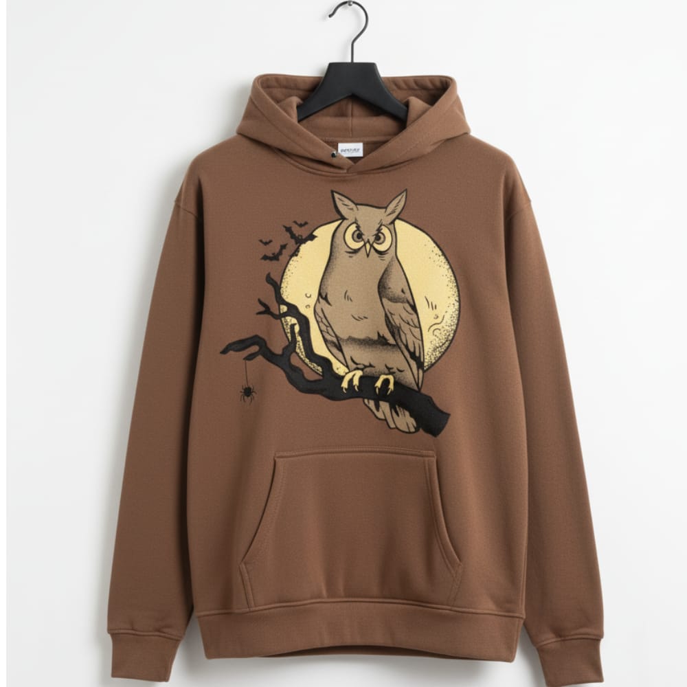 Sleepy Owl – Brown Hoodie