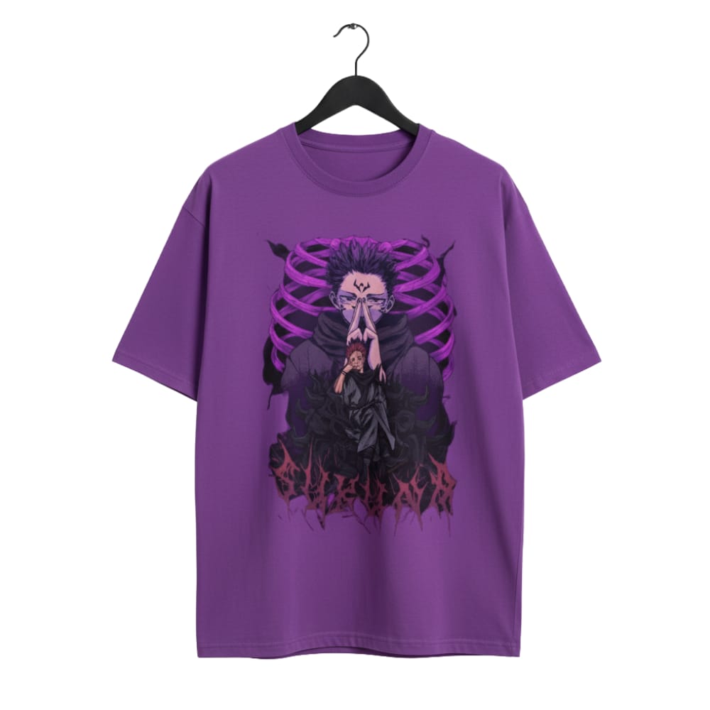 Skeleton Demon – Purple Oversized T-shirt