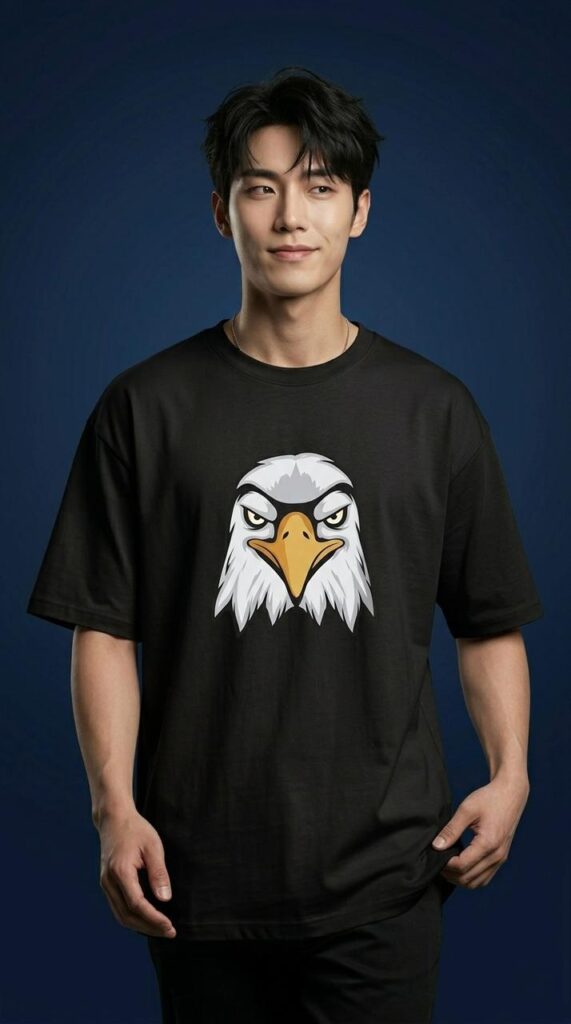 Freedom Eagle – Black Oversized T-shirt
