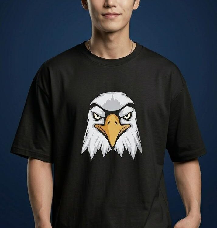 Freedom Eagle – Black Oversized T-shirt