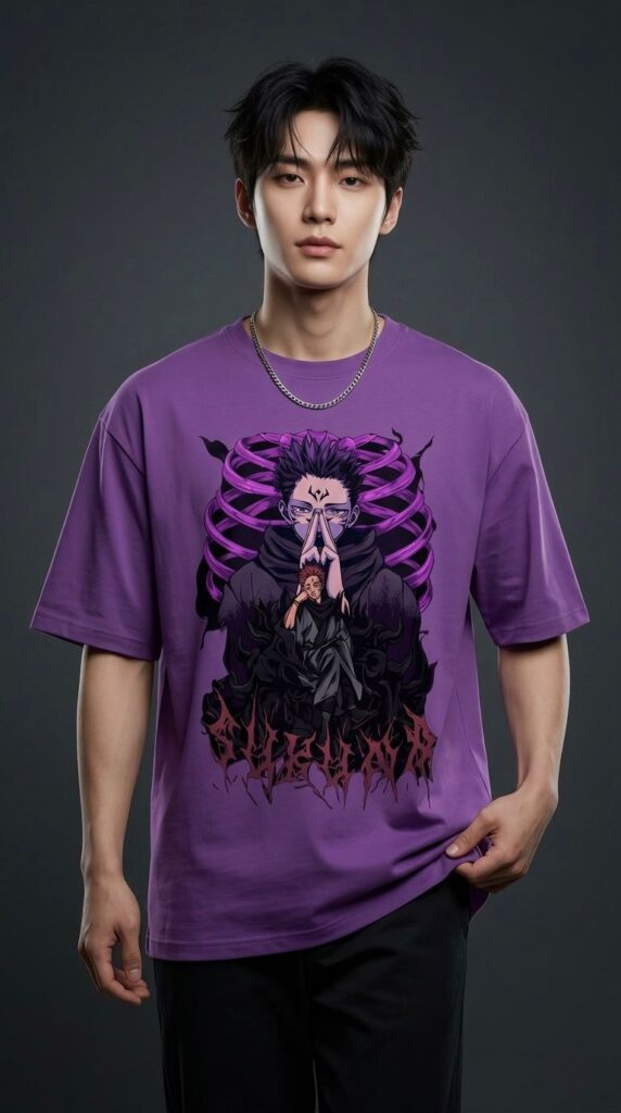 Skeleton Demon – Purple Oversized T-shirt
