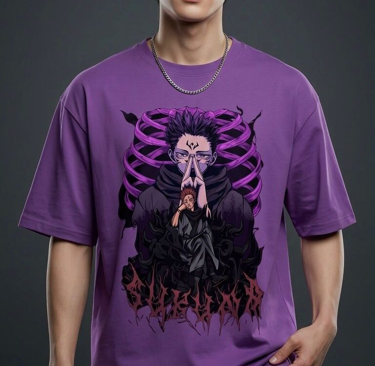 Skeleton Demon – Purple Oversized T-shirt