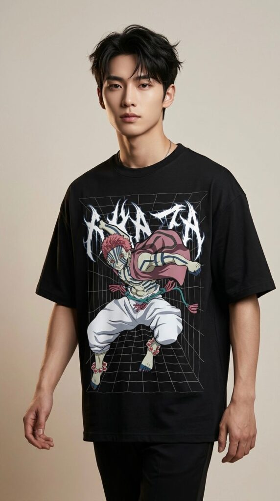 Anime Rage – Black Oversized T-shirt