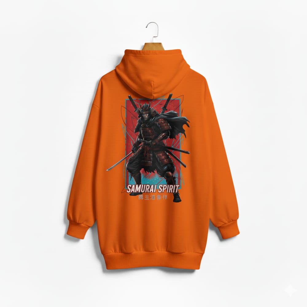 Samurai Spirit" Warrior Graphic Back-Print Hoodie Collection