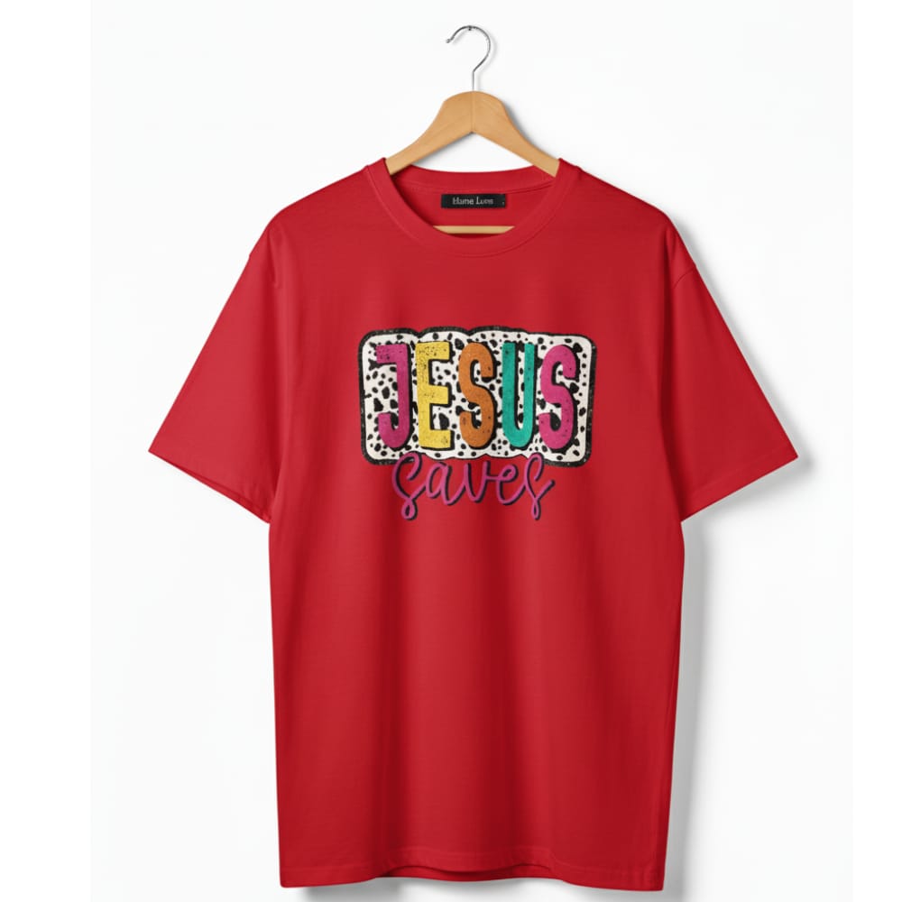 Bold "Jesus Saves" Oversized T-Shirt – Streetwear Style - Image 4