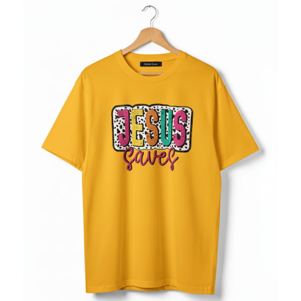 Bold "Jesus Saves" Oversized T-Shirt – Streetwear Style - Image 5