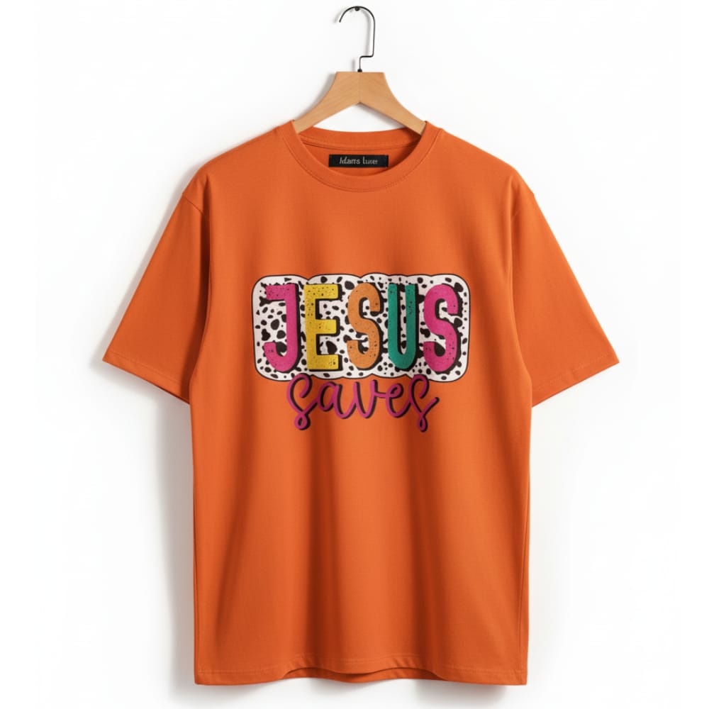 Bold "Jesus Saves" Oversized T-Shirt – Streetwear Style