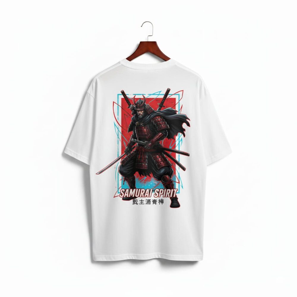 Samurai Spirit Oversized Graphic T-Shirt for Men – Anime Streetwear Style