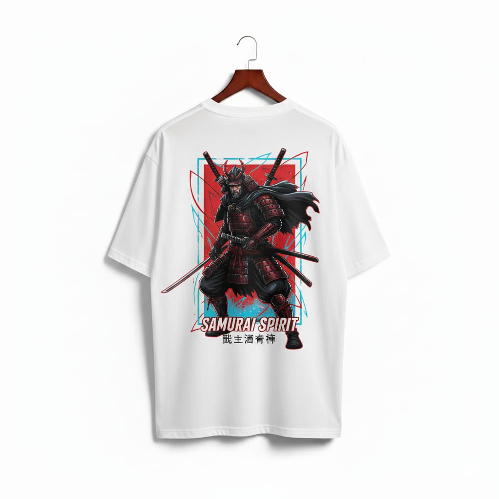 Samurai Spirit Oversized Graphic T-Shirt for Men – Anime Streetwear Style